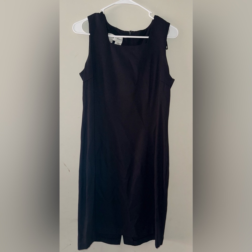 Black Sleeveless Square Neck Sheath Mini Dress